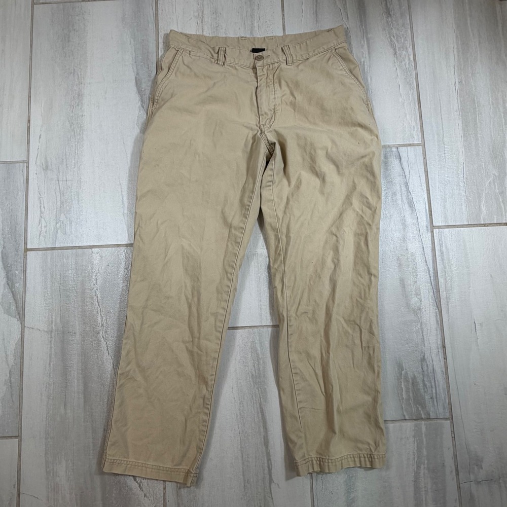 Patagonia Mens 34 Organic Cotton Canvas Workwear Pants Khaki Tan Straight Leg